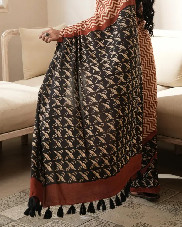 Multicolour_Cotton_Zigzag_Print_Mul_Saree_For_Women